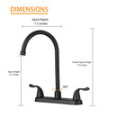 Stainless Steel Kitchen Sink Faucet With 2 Handles, 3 Hole Installation by HouseOfZazla