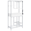Draper - 5 Shelf LED Wine Cabinet With Pull Out Drawer - Gloss White by HouseOfZazla