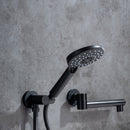 3 Hole Wall Mount Widespread Bathroom Waterfall Bathtub Faucet Mixer Taps with Hand Shower