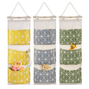 Wall Mounted Storage Bag Door Closet Hanging Storage Bag Organizer Waterproof 3 Pockets Pouch
