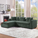 Modern L Shaped Sectional Sofa With Upholstery And Wooden Storage by Unique Piece Furniture