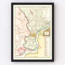 Vintage Map of Philadelphia, Pennsylvania 1753