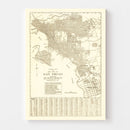 Vintage Map of San Diego, California 1914