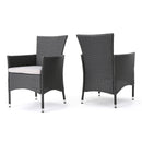 Dimensional Outdoor Dining Chair With Cushion Seat And Iron Frame (Set of 2) by HouseOfZazla