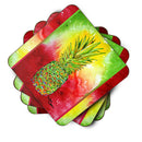 Pineapple Foam Coasters Set of 4 Cup Coasters for Indoor Outdoor, Tabletop Protection, Anti Slip, Mouse pad Material