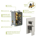 16" Ceiling Mount Square Shower System With Waterfall Tub Spout And Rough In Valve by HouseOfZazla