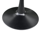 42.12" Modern Round Dining Table with Printed Black Marble Table Top, Metal Base Dining Table, End Table Leisure Coffee Table