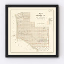 Vintage Map of San Diego, California 1891