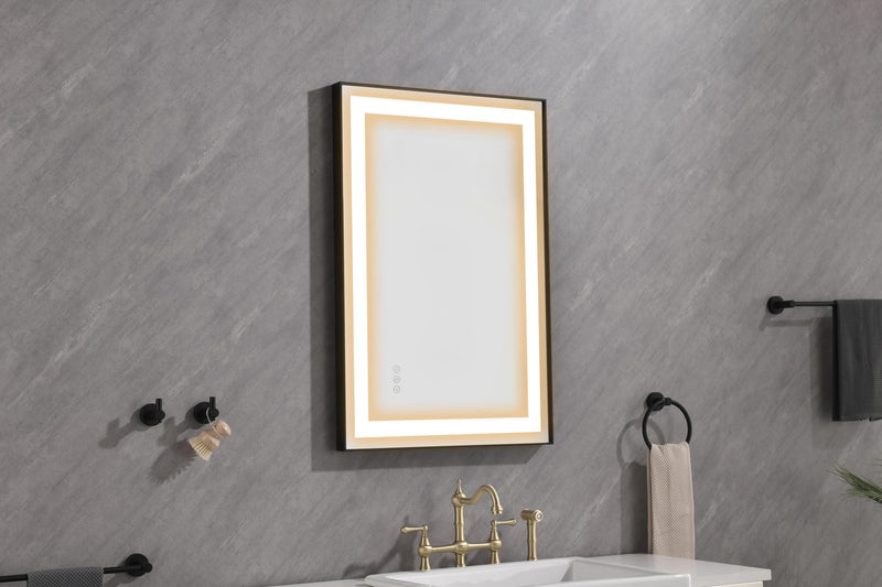 36x24 LED Lighted Bathroom Wall Mounted Mirror with High Lumen+Anti-Fog Separately Control