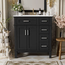 Modern Bathroom Vanity With Sink, Storage Cabinet, Soft Close Doors, Deep & Standard Drawers by HouseOfZazla