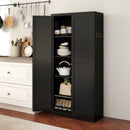 Kitchen Pantry Cabinet With 4 Adjustable Shelves, Heavy Duty Freestanding Organizer by HouseOfZazla