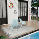 4 Piece Stackable Single Chairs With Vertical Stripe Design For All Weather