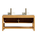 SHARMA 60" Bathroom Vanity & Sinks - Freestanding Plywood Storage Cabinet