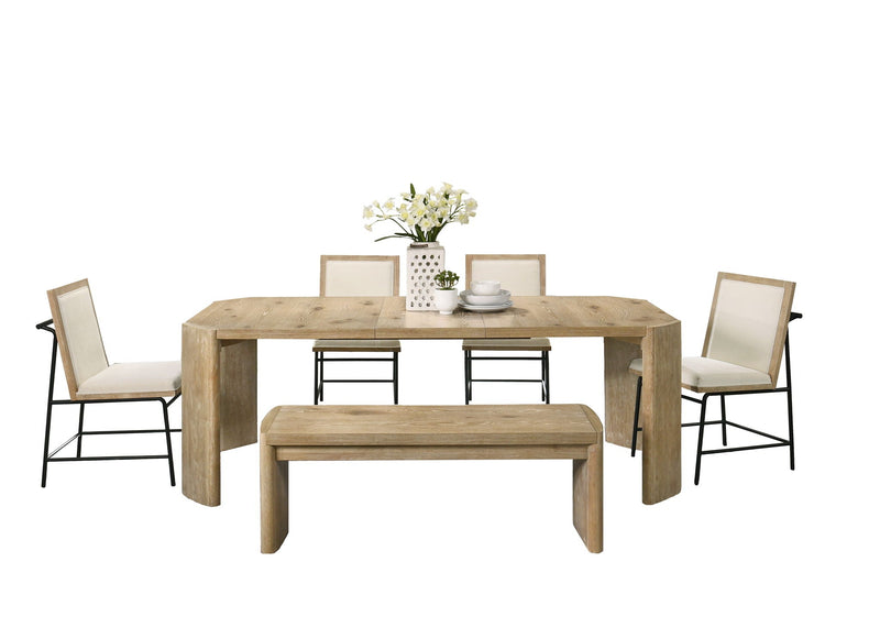 Magnus - 6 Piece Extendable Rectangular Dining Table Set With Dining Bench - Oak, photo 4 of 7