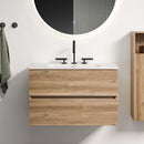 Gloria 30" Wall Mounted Rough Oak Bathroom Vanity by HouseOfZazla