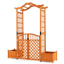Garden Arbor with Gate and 2 Planter Boxes, 83" Yellow by DirectDeals