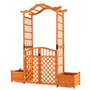 Garden Arbor with Gate and 2 Planter Boxes, 83" Yellow by LJGDeals