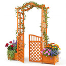 Garden Arbor with Gate and 2 Planter Boxes, 83" Yellow by LJGDeals
