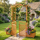 Garden Arbor with Gate and 2 Planter Boxes, 83" Yellow by DirectDeals