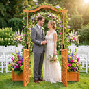 Garden Arbor with Gate and 2 Planter Boxes, 83" Yellow by LJGDeals