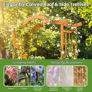 Garden Arbor with Gate and 2 Planter Boxes, 83" Yellow by DirectDeals