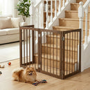 4-Panel Wooden Pet Gate 83" x 30" Freestanding Dog Fence by LJGDeals