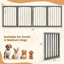 4-Panel Wooden Pet Gate 83" x 30" Freestanding Dog Fence by LJGDeals