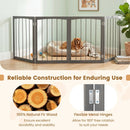 4-Panel Wooden Pet Gate 83" x 30" Freestanding Dog Fence by LJGDeals