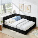 Mid-Century Upholstered Tufted Bed Frame With Backrest And Armrests by Unique Piece Furniture