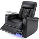 Premium Power Recliner & Storage Arms, Cupholders, Swivel Tray Table And Cell Phone Stand - Black by HouseOfZazla