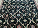 6' X 9' Handmade India Floral Oriental Wool Rug Carpet Hand Knotted Nice Black
