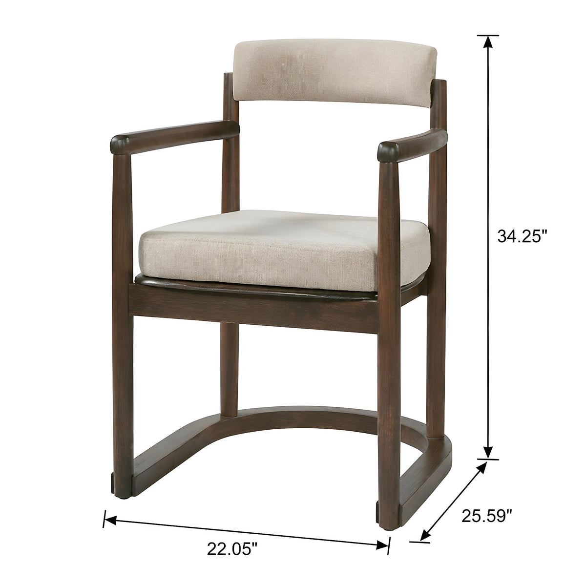 2 Pack Rubberwood Dining Arm Chairs, photo 6 of 10