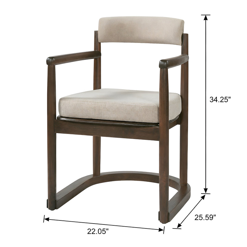2 Pack Rubberwood Dining Arm Chairs, photo 6 of 10