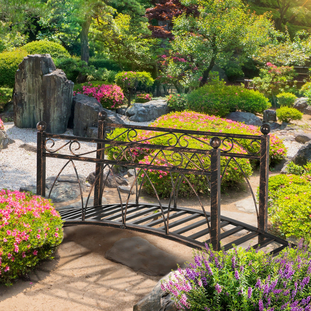 Outsunny Metal Arch Zen Garden Bridge, photo 8 of 10
