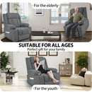 Power Lift Recliner Chair With Extended Footrest, Remote Control, Cup Holders, And Side Pockets by HouseOfZazla