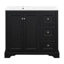 Bathroom Vanity With Sink, Soft-Close Doors, Adjustable U-Shelf, 3 Drawers by HouseOfZazla