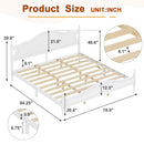 King Bed Frame with Headboard, Retro Style Wooden Platform Bed by HouseOfZazla