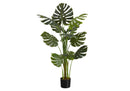 55" Tall, Artificial Plant, Monstera Tree, Indoor, Faux, Fake, Floor, Greenery, Potted, Real Touch, Decorative - Green / Black by Unique Piece Furniture