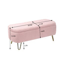 Storage Ottoman Bench For End Of Bed Legs, Modern Camel Faux Fur Entryway Bench Upholstered Padded With Storage For Living Room Bedroom