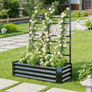 Galvanized Raised Garden Bed with Arch Trellis