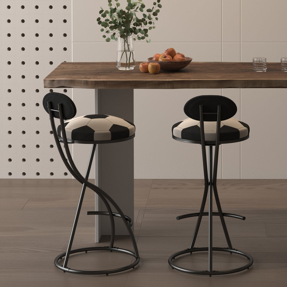 Upholstered S-shaped Barstools Set of 2, photo 4 of 10