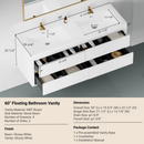 60" Wall-Mounted Bathroom Vanity with Sink, Floating Storage Cabinet by HouseOfZazla