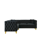 82.2-Inch Velvet Corner Sofa Covers, L-Shaped Sectional Couch, 5-Seater Corner Sofas with 3 Cushions for Living Room, Bedroom, Apartment, Office