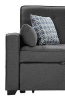 William - Sleeper Sofa With 2 USB Charging Ports And 4 Accent Pillows - Gray by HouseOfZazla