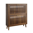 Medieval Modern Shoe Cabinet With 2 Flip Drawers And Fence Design by Unique Piece Furniture