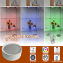 Glass Display Cabinet With LED Lights, Tempered Glass Doors, Large Drawers, 2 Door Storage Case With 4 Shelves - Natural / White by HouseOfZazla
