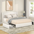 Anda - Boucle Upholstered Platform Bed With Patented Drawers Storage - Ivory by Unique Piece Furniture