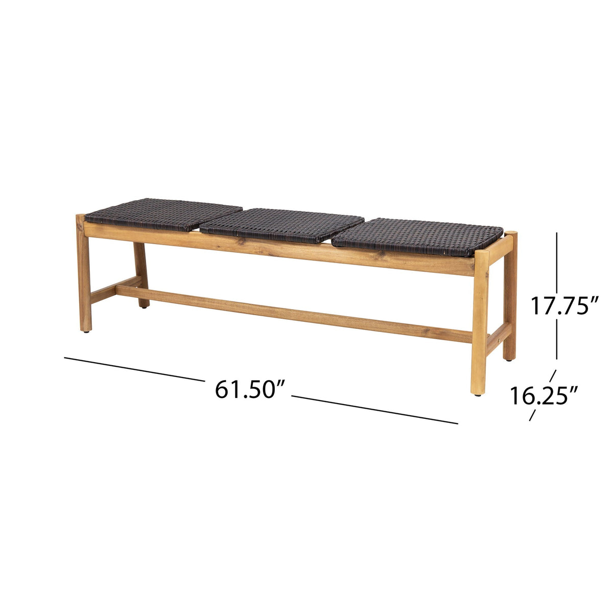 Cambria Rustic 3 Seater Bench - Teak, photo 5 of 10