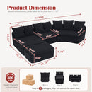 133'' Modular U-Shaped Sectional Compression Sofa