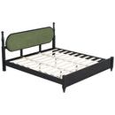 King Bed Frame, Solid Wood Platform with Slats, Modern by HouseOfZazla